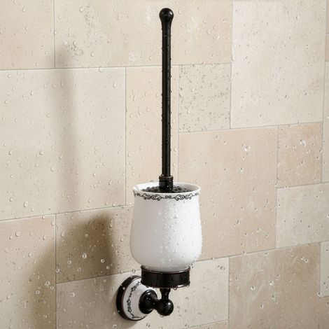 Brosse WC PaulGurkes Noir Rétro Nostalgie avec Bordure