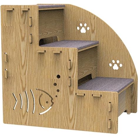 Échelle de lit pour animaux de compagnie escalier en bois, petit chien marches pour animaux de compagnie (1/4)