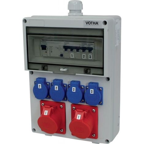 FP – Coffret électrique de chantier 2xCEE 400V 16A – 4 prises 230V avec terre – Boîtier ABS résistant aux chocs – Câble fileté M32 - 4xSchutzko