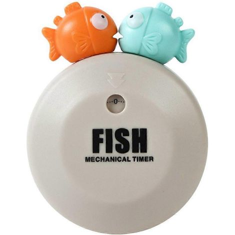 Minuteur mécanique en forme de poisson, minuteur de cuisine, gestionnaire de temps de cuisson, rappel pour la pâtisserie, décoration pour la maison d'un étudiant (beige)-8.5X7CM-Beige