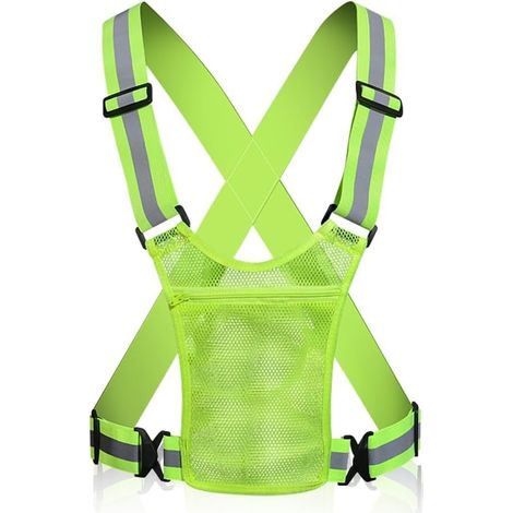 Gilet de sécurité, Gilet réfléchissant réglable, Gilet de sécurité Forte Visibilité avec Poche, Gilets réfléchissants Femme et Homme Veste Fluo