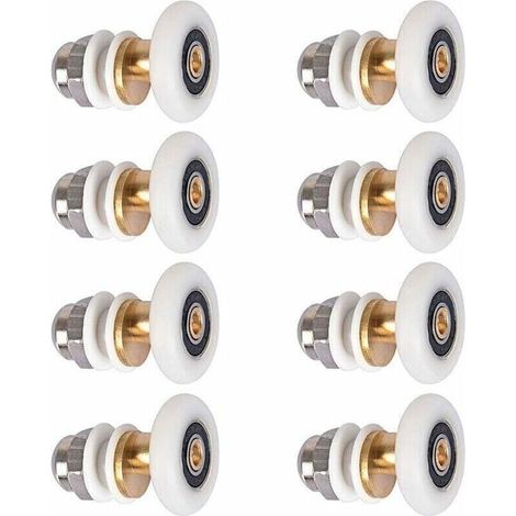 Roulette pour porte de douche - Roulettes coulissantes - Porte Rouleau - Roue de secours - 8pcs - 23mm (1/4)