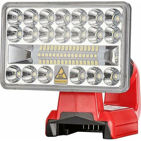 Lampe de travail rechargeable 18 W 2000 lm pour Milwaukee, lampe de poche LED d'extérieur M18 Milwaukee Lamps, (1/5)
