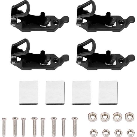 4 ensembles de support de pelle de toit, support de montage de pince en caoutchouc métallique polyvalent robuste pour outil de bateau noir