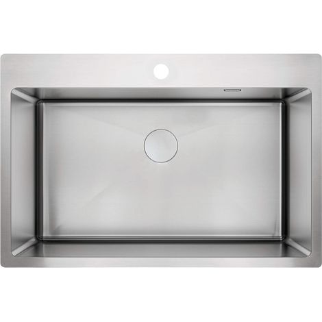 Lavello cucina in acciaio inox con 1 vasca 76x50.5 cm finitura acciaio spazzolato - Olvo