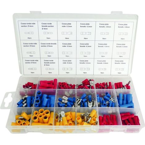 Coffret assortiment 280 cosses électriques simple sertissage - - 14096