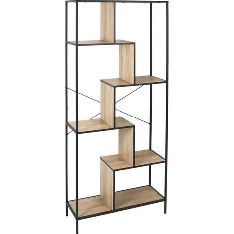 Étagère Design "Eidson" 180cm Naturel (1/3)