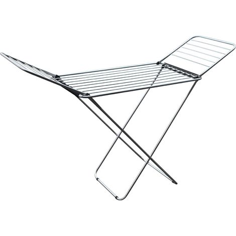 Étendoir Pliable à Ailes Mod. Aeria Airflow - Aluminium et Acier - Séchoir à Linge léger - Montage et Pliage faciles - 18 m d’Espace d’étendage - Dimensions 176x55x92 cm - Couleur Argent/Noir (1/5)