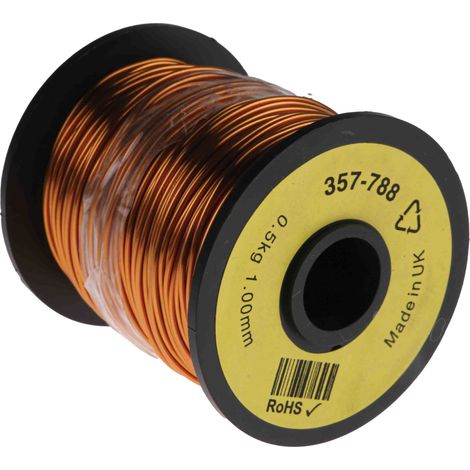 Fil de cuivre 0,82 mm² RS PRO 18 AWG Mono conducteur diamètre 1.08mm, longueur 80m ( Prix pour 1 )