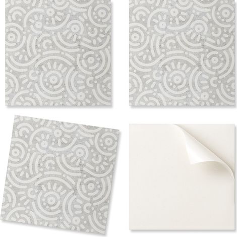 Baldosas de vinilo autoadhesivas con estampado de l铆neas abstractas para sal贸n, 9x30x30 cm