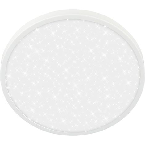 Plafonnier LED avec panneau décoratif, lumière blanche chaude, ciel étoilé, salon, chambre, luminaire plafonnier, 24x6 cm, blanc (1/5)