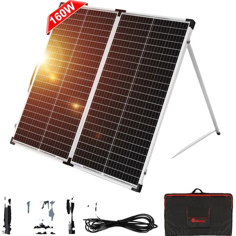 Panneau Solaire, Construction Monocristalline, Portable et Étanche, 160w (1/2)