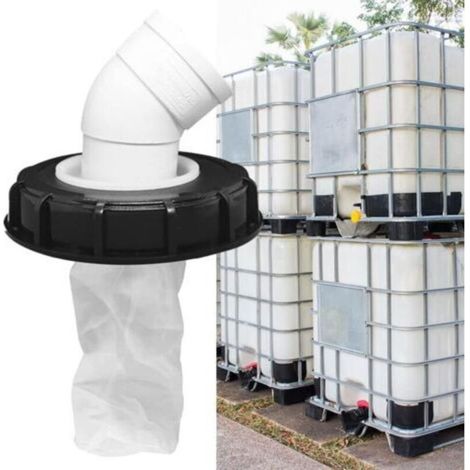 45°Couvercle de Réservoir IBC avec Filtre en Nylon Lavable pour Réservoir d'eau de Pluie IBC 1000 litres,Filtre À Couvercle IBC Accessoires de Réservoir IBC,Filtre à Eau de Pluie en Nylon 165 mm (1/4)