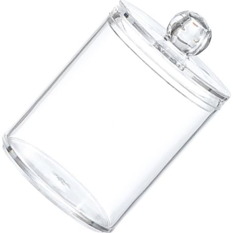 Porte-boules de coton Pot d'apothicaire transparent avec couvercle, boîte de rangement en pour , anti-poussière, organisateur de salle de bain (1/5)