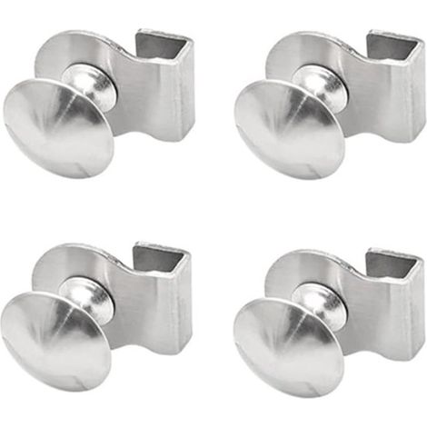 Poignées de porte en verre, poignées à pince pour verre, en alliage de zinc, sans perçage, pinces de porte, poignées en verre, 3-5 mm, tiroirs (A) lot de 4 (1/5)