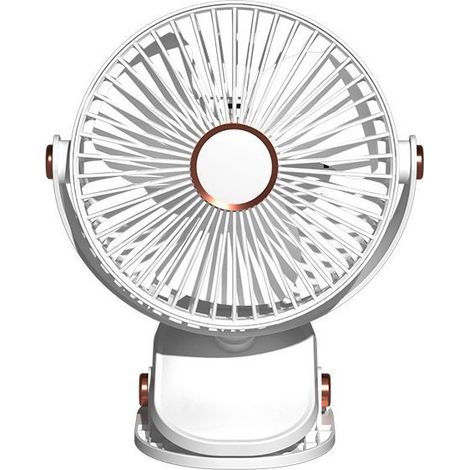 Ventilateur à pince ultra silencieux, 15 cm (6 pouces), 5 vitesses, chargement USB, rotation à 72°, pose sur pied ou à suspendre, veilleuse tendance, amovible et lavable. (1/5)