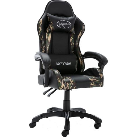 Fauteuil de jeux vidéo Noir et camouflage Similicuir (1/5)