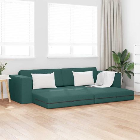 Divano letto Verde Scuro 245 x 78 x 77 cm Tessuto vidaXL (1/5)