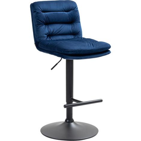 Barhocker Damar Samt blau schwarz