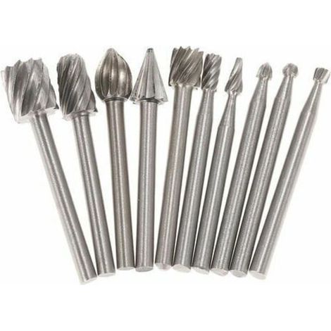 UlisemElectric Grinding Accessories, Rotary Burr Router Bits, 10Pcs, 3Mm (1/4)