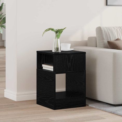 Beistelltisch Schwarz Eichen-Optik 30,5 x 30 x 45 cm