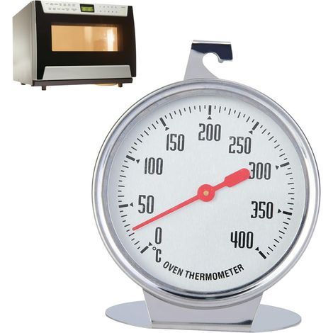 Termómetro de horno 0-400 ℃, termómetro de esfera de acero inoxidable con lectura instantánea, medidor de temperatura para horno de cocina (1/5)
