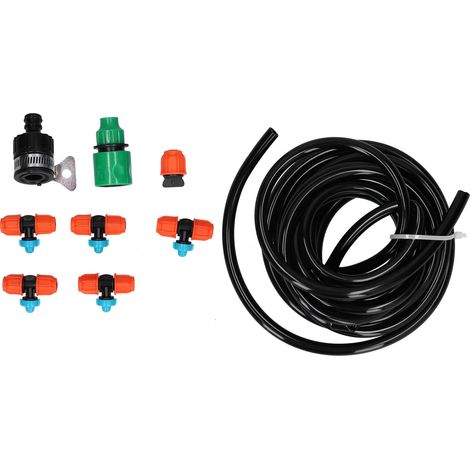 Kit d’irrigation de jardin 5m avec tuyau 9/12, buse d’arrosage automatique pour serre