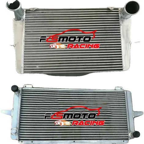 Radiador de aluminio, tamaño del núcleo 650 mm x 308 mm x 50 mm, tamaño de entrada/salida 32 mm, tamaño del núcleo del intercooler 600 mm x 400 mm x 45 mm, 4 filas, compatible con Ford Escort/Sierra 1 (1/5)