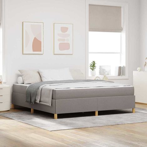 Bettrahmen mit Matratze Taupe 180 x 200 cm Stoff