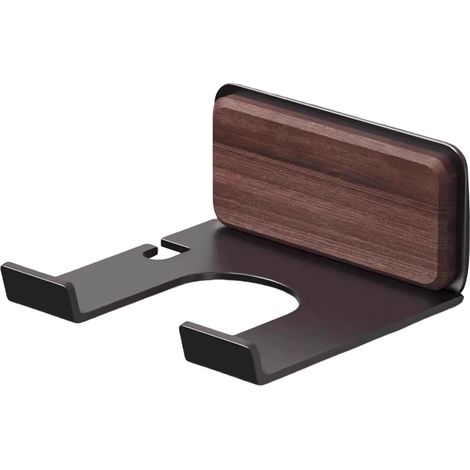 Soporte de pared de madera para secador de pelo, estante de almacenamiento para secador de pelo, organizador de herramientas para peinar el cabello, fácil de instalar.