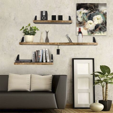 Equerre Etagere Murale Rustiques, Equerre Charge Lourde Ancien, Support Etagere Murale pour étagères Bricolage 20cm 2 Pcs