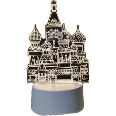 Veilleuse LED 3D en forme de château, charmante pour chambre à coucher, chambre d'enfant, etc. (9,2 x 16 cm)