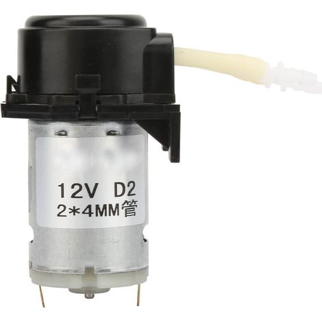 D-2 24mm DC 12V bricolage pompe à liquide péristaltique dosage pour laboratoire d'analyse (noir)