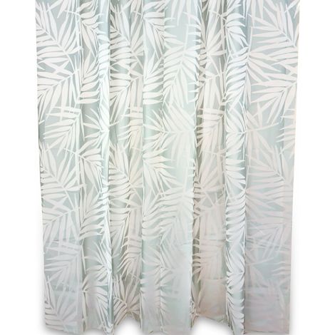 Tenda impermeabile doccia vasca in peva fantasia foglie h 200 con ganci mod. Maya Bay 240 cm