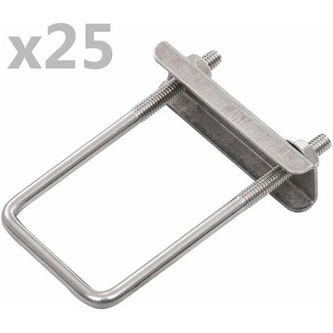 Conector en U para postes de valla 25 sets 60x40 mm vidaXL (1/4)