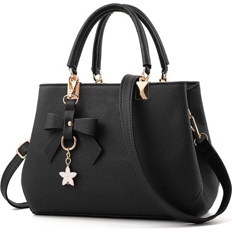 Sacs à main pour femmes en cuir PU Sac à bandoulière pour femme Sac messager avec pendentif en métal exquis, (1/4)