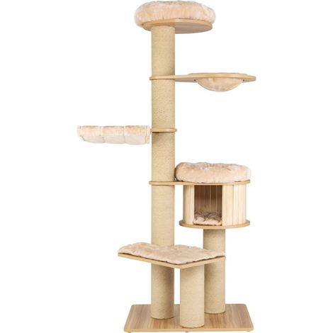 Tiragraffi multistrato 75 x 56 x 191 cm con ampio trespolo e tappetino lavabile moderno legno beige 200019615