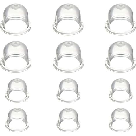 Set di 12 coppette per carburatore (19 mm e 22 mm), pompa di adescamento del carburante, iniettore di carburante per motosega, soffiatore, tosaerba (trasparente) (1/4)