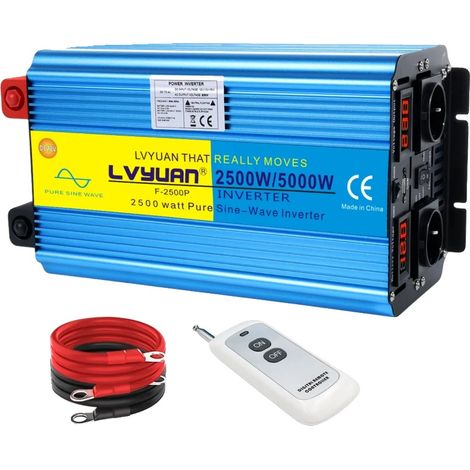 Inversor, conversión de energía eficiente, compatibilidad versátil, potencia máxima de 5000 W, Europa, CC 24 V, CA 220 V-240 V (1/2)
