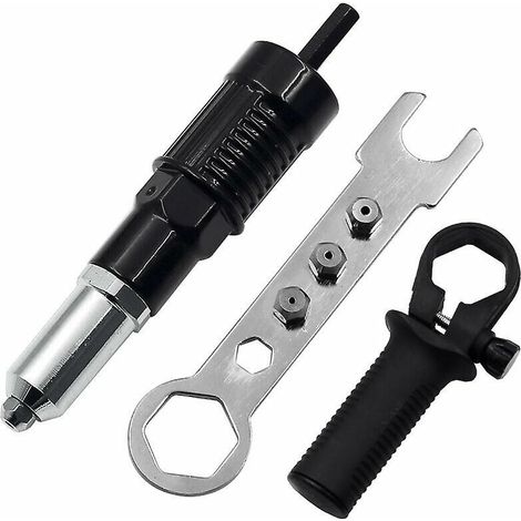Electric Rivet Nut Gun Riveting Tool Cordless Riveting Drill Adapter Insert Nut Multifunction Tool Nail Gun Auto Rivet420mm (1/4)