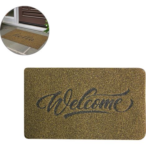 Paillasson de Bienvenue en Fibre de Polyester, Tapis d'Entrée Antidérapant pour Intérieur et Extérieur