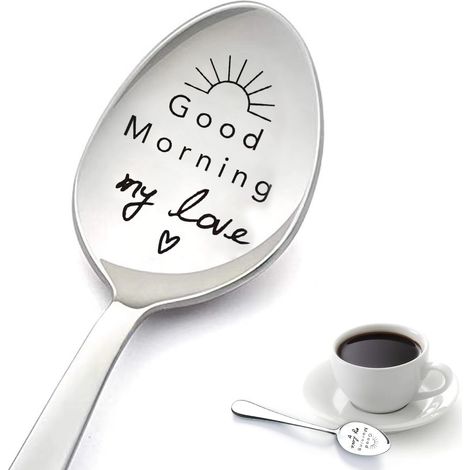 Cuillère Personnalisée - En Acier Inoxydable - Pour Café Thé Dessert - Manche Long - Gravure Personnalisée - 1 Pièce (1/5)