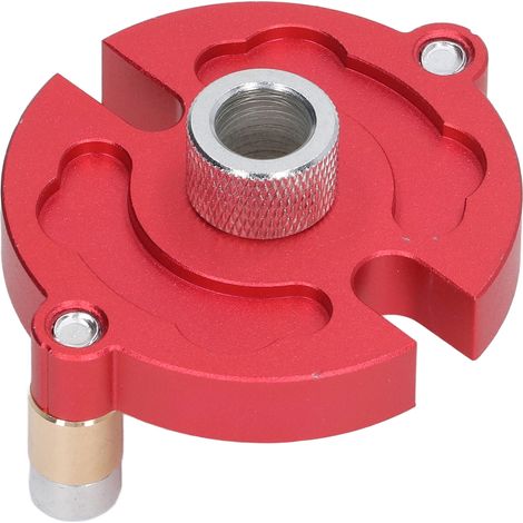 Gabarit d'auto-centrage pour chevilles en alliage d'aluminium rouge positionneur perçage précis guide 8 bagues menuiserie meuble (1/5)