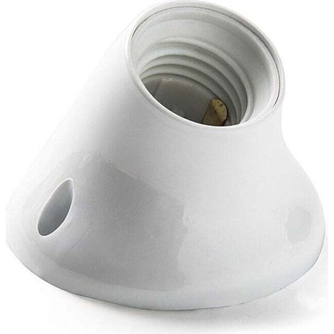 Douilles pour Ampoule E27 Courbes en Plastique Gris et Blanc – Lot de 1 Pièce, Compatible avec Lampes Classiques