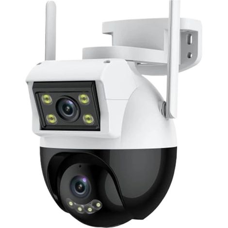 Caméra de sécurité à Domicile Caméra 4MP Double Objectif extérieur IP66 étanche sans Fil Camara Suivi Automatique PTZ Surveillance de sécurité Vision Nocturne IP Camara(4MP+4MP Camera) (1/5)