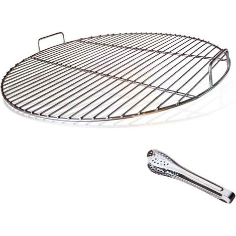 Grille Ronde Acier Inoxydable 304 Pour Barbecue Charbon 57 Cm Avec Poignée Et Pince (1/4)