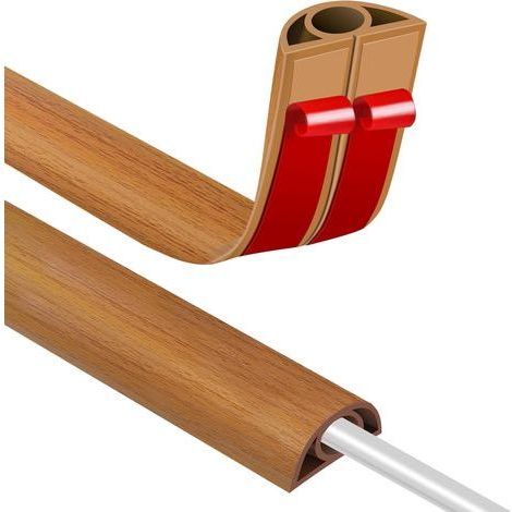 Passe Cable Sol 3M Goulotte Passe Cable Sol, Petit Canal de Cordons d'alimentation Flexible pour Le Bureau Protection des Fils Electriques et Prévention des Risques de Trébuchement (1/5)