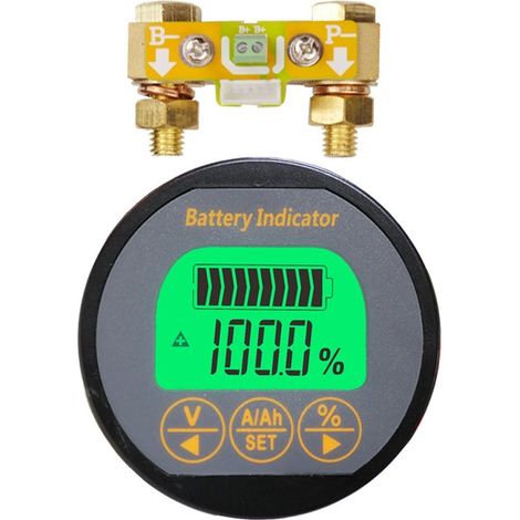 Ampnogy Batteriemonitor testeur voltmètre ampèremètre 8-120V 0-350A 999Ah pour Auto Auto Motorboot Wohnwagen Wohnmobil Wohnmobil solaire