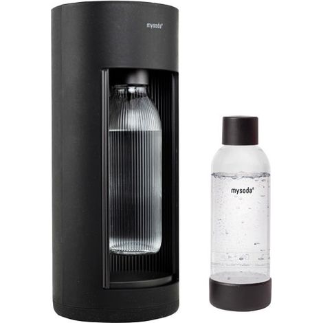 Mysoda Glassy GL004F-B-FR Wassersprudler Schwarz Holzdesign