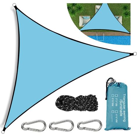 MINKUROW Vela Triangolare Ombra, 3x3x3m Vela Ombra Triangolare Impermeabile, Tenda da Sole Impermeabile, Protezione UV Vela Triangolare Ombra Vela Ombra Protezione Solare Esterno Giardino Patio (1/5)